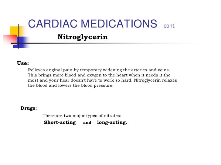 should i take nitroglycerin