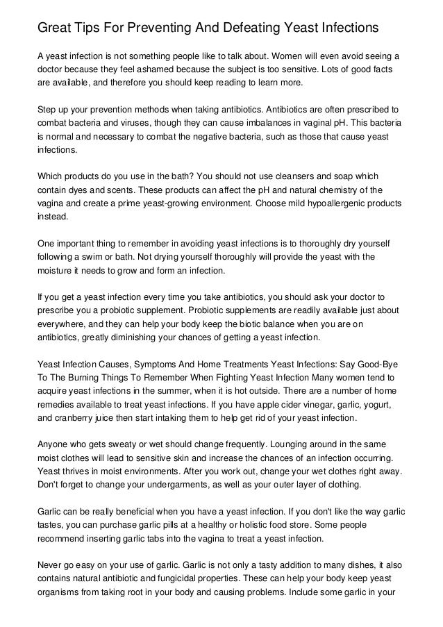 Great Tips For Preventing And Defeating Yeast Infections