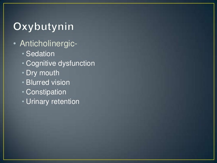 Oxybutynin Side Effects Elderly