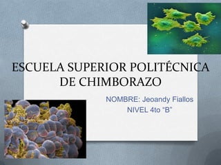 ESCUELA SUPERIOR POLITÉCNICA
DE CHIMBORAZO
NOMBRE: Jeoandy Fiallos
NIVEL 4to “B”
 