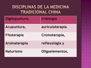 Disciplinas de la medicina tradicional china
