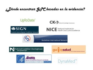 ¿Dónde encontrar GPC basadas en la evidencia?

 