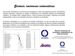 Síntesis: revisiones sistemáticas

 
