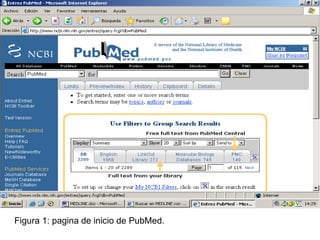 Figura 1: pagina de inicio de PubMed. 