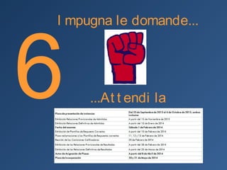 6
Impugna le domande...
...Attendi la graduatoria
 