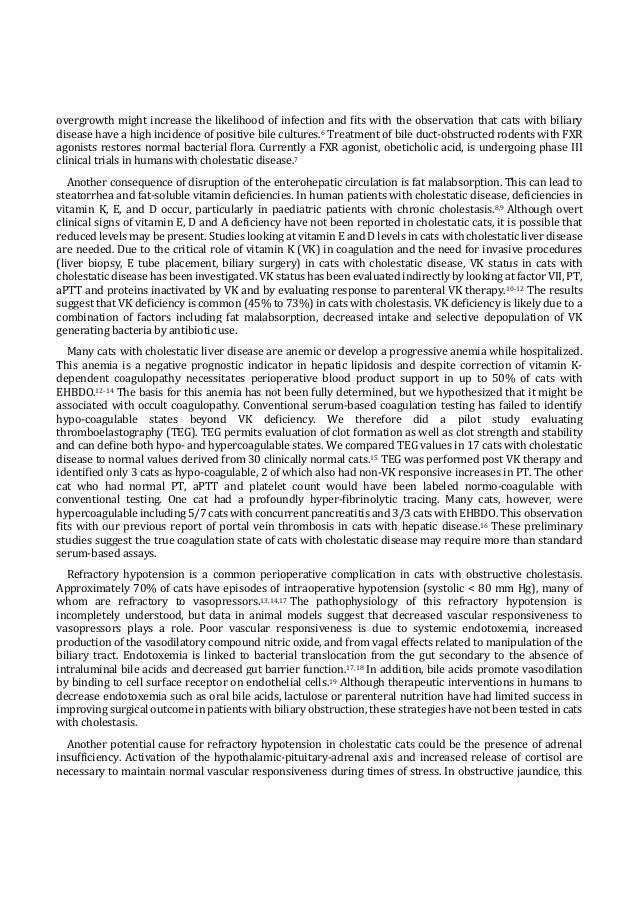 Medicina felina consequences of cholestasis in cats procedings