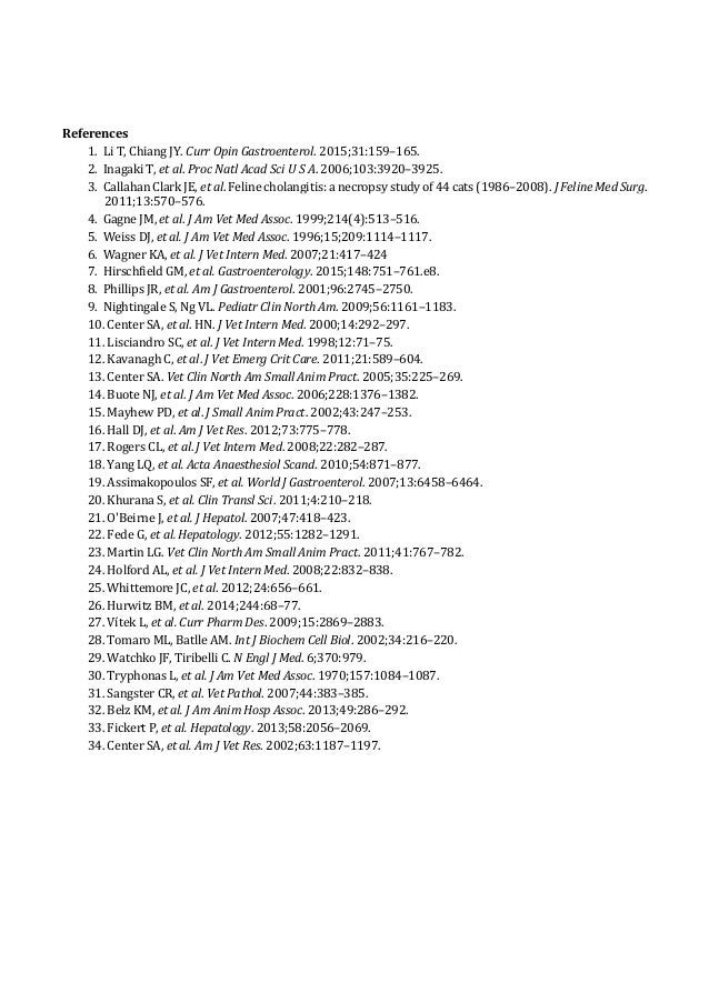 Medicina felina consequences of cholestasis in cats procedings