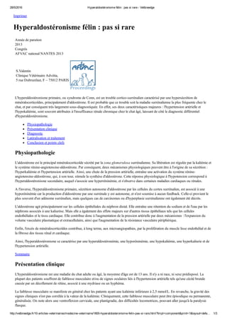 Medicina Felina Hyperaldosteronisme Felin Pas Si Rare Vetbreed Medicina Felina Hyperaldosteronisme Felin Pas Si Rare Vetbreed