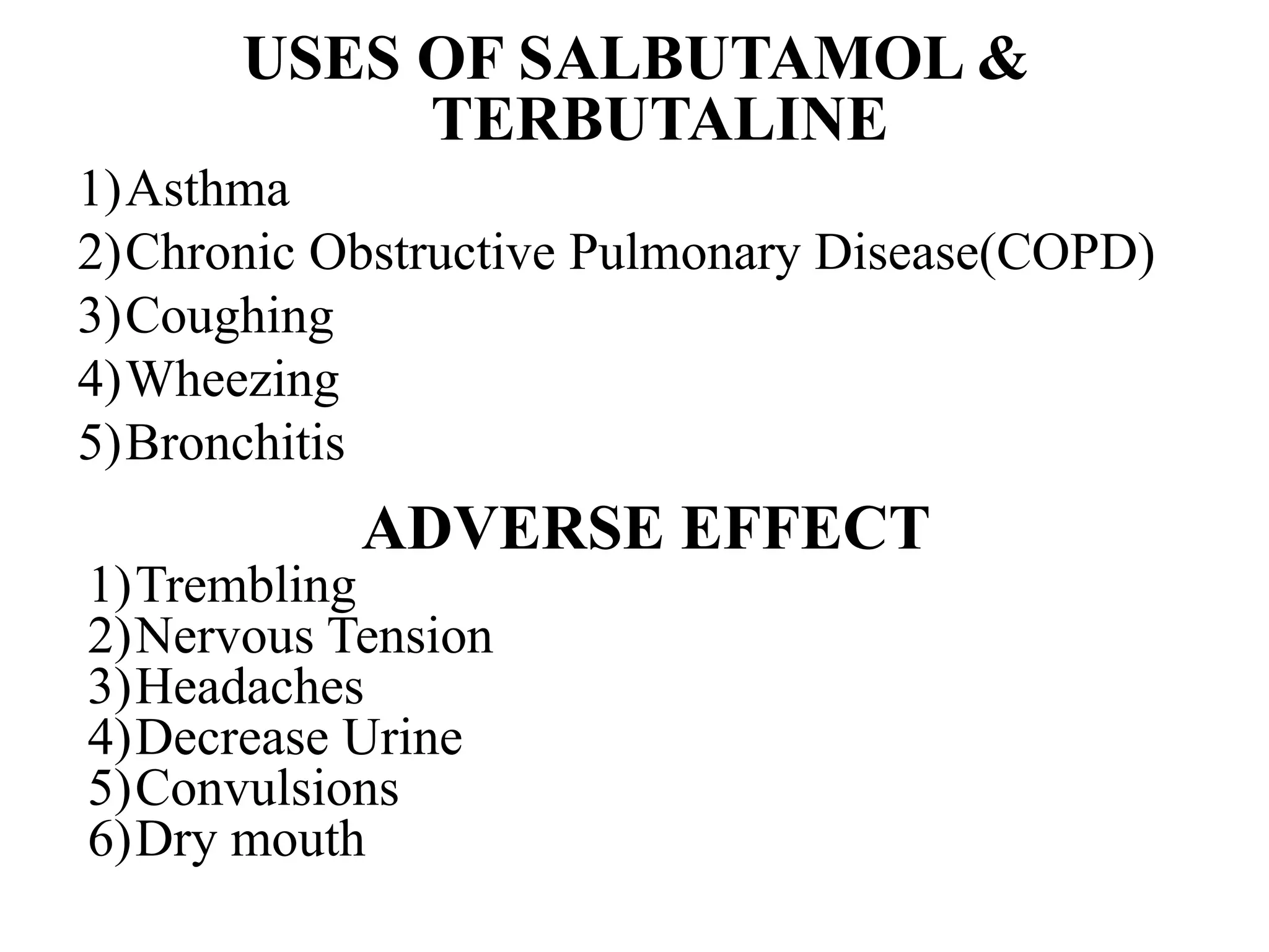 BRONCHODILATORS -SALBUTAMOL AND TERBUTALINE | PPTX | Lung and