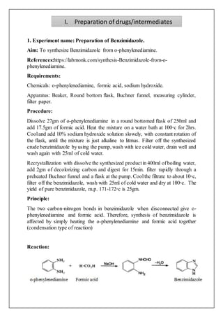 Medicinal chemistry i practicals | DOCX