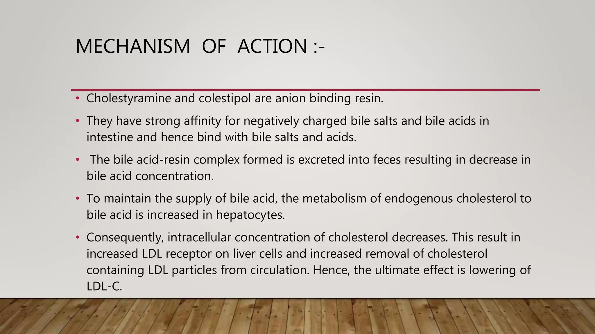 CHOLESTYRAMINE AND COLESTIPOL PPT