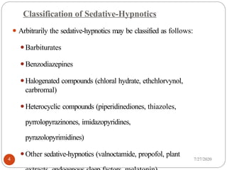 Sedative Compound Medicinal Chemistry II 4th year Drug Acting On The Central Nervous ...