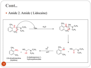 Cont..
 Amide 2. Amide ( Lidocaine)
18
 