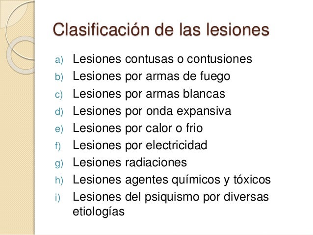 Clasificacion Medico Legal De Las Lesiones Pdf www.slideshare.net