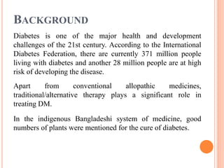 Medicinal plant of bangladesh with potential antidiabetic | PPTX