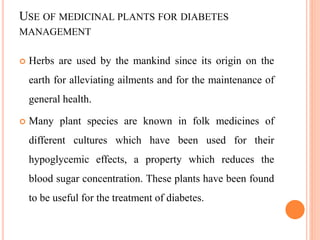 Medicinal plant of bangladesh with potential antidiabetic | PPTX