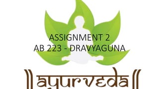 ASSIGNMENT 2
AB 223 - DRAVYAGUNA
 