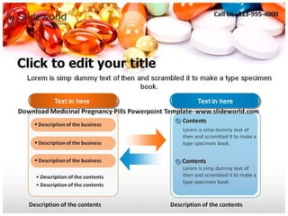 Medicinal Pregnancy Pills Powerpoint Template