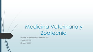 Medicina Veterinaria y
Zootecnia
Nicolle Valeria Valencia Rubiano
97040512512
Grupo 1ZOA
 