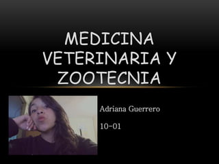 MEDICINA
VETERINARIA Y
ZOOTECNIA
Adriana Guerrero
10-01
 