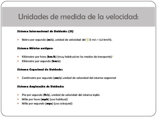 Medición de la velocidad