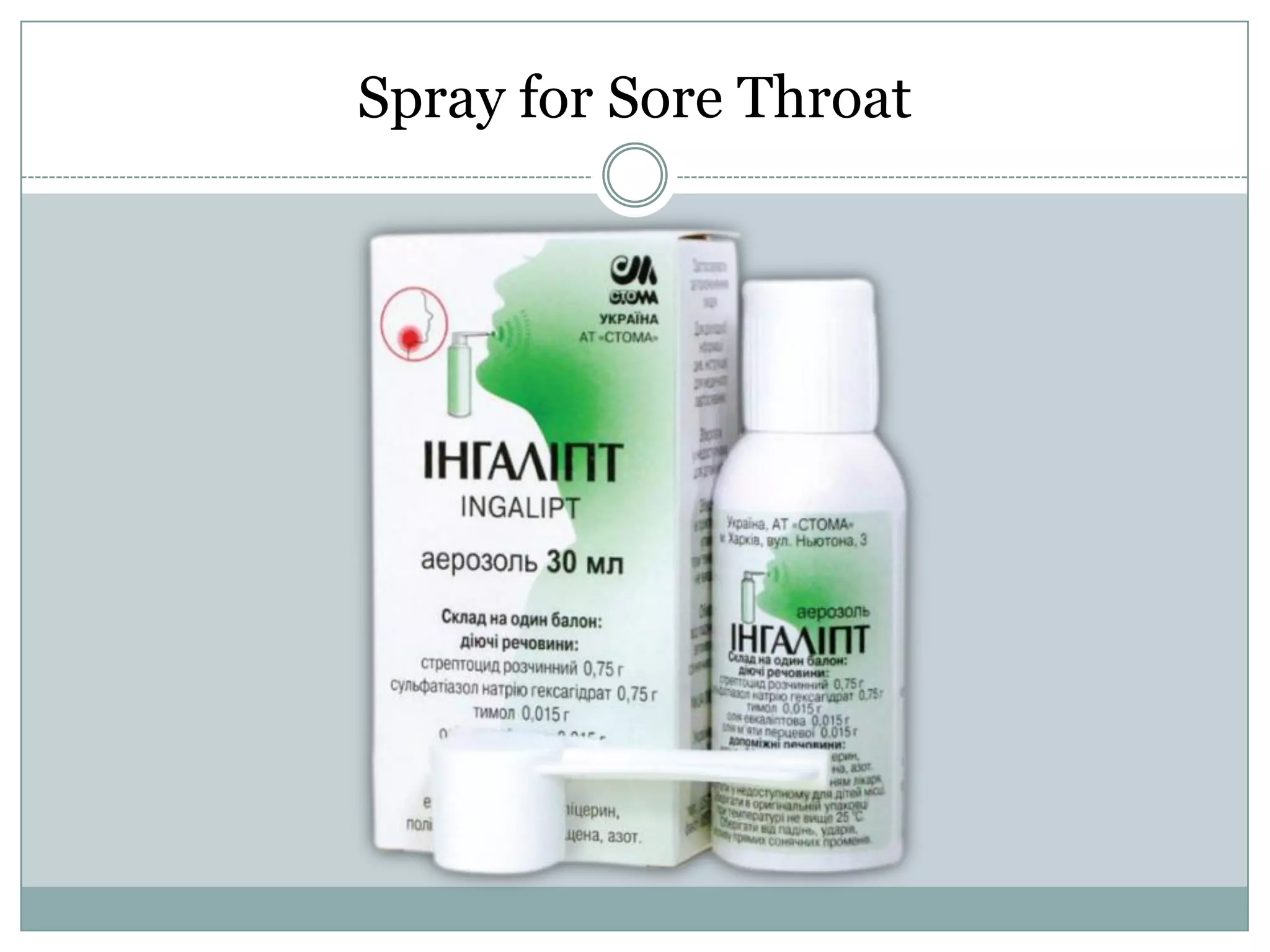 Spray for Sore Throat
 
