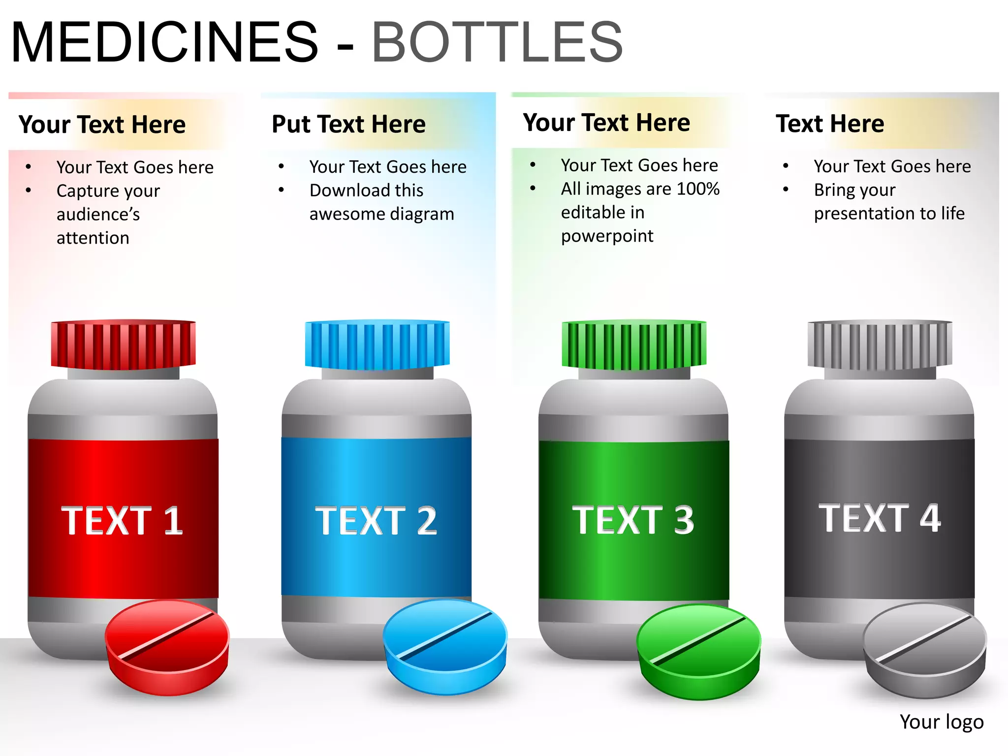 Medicine bottles powerpoint presentation templates | PPT