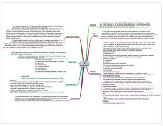 fat
embolism
general
- fat embolism occurs in approximately 90% of patients with long bone fractures
- only 3-4% of these go on to develop florid fat embolism syndrome with severe
hypoxia, decreased level of consciousness & petechiae
clinical
presentation
- there is a spectrum of presentation ranging from mild hypoxia to full blown FES
- 90% of patients will develop symptoms within 24 hours of injury but some have
a latent period up to 72 hours post injury
- diagnosis is normally made using Gurd's criteria with the presence of one
major and four minor signs necessary to make the diagnosis:
MAJOR CRITERIA:
(i) petechial rash
(ii) respiratory symptoms with bilateral signs and positive radiographic changes
(iii) cerebral signs unrelated to head injury of other condition
MINOR CRITERIA:
(i) tachycardia
(ii) pyrexia
(iii) retinal changes (fat or petechiae)
(iv) urinary changes (anuria, oliguria, fat globules)
(v) sudden drop in haemoglobin
(vi) sudden thrombocytopenia
(vii) high ESR
(viii) fat globules in sputum
- other diagnostic criteria include Schonfeld's and Lindeque's criteria
diagnosis
- BAL can aid the diagnosis with sensitivity and specificity increased by serial lavage;
look for fat laden macrophages
- at CT scan may show cerebral oedema and while petechial haemorrhage
is common large haemorrhages are rare
skin:
- a petechial rash (axillae, anterior chest or conjunctivae) will appear in 25-50% of patients
eyes:
- retinal findings include exudates, haemorrhage and cotton wool spots
systemic:
- fever & tachycardia are common
laboratory findings include:
(i) hypoxaemia often with a large Aa gradient
(ii) hypocarbia
(iii) decreased Hb
(iv) thrombocytopenia
(v) coagulopathy
(vi) hypocalcaemia
(vii) bilateral pulmonary infiltrates on chest X-ray
management
prophylaxis:
- early immobilisation of fractures reduces the incidence of FES
treatment:
- the mainstay of treatment is supportive & there is no definitive treatment available
- principle of therapy is to maintain adequate oxygen
delivery through adequate Hb, cardiac output & SaO2
- right sided pressures may be high due to pulmonary hypertension
- inotropes, vasopressors and diuretics may be useful
- there is no role for aspirin, dextran, ethyl alcohol or heparin
and the place of corticosteroids is unclear
prognosis
- the pathophysiology in fat embolism is completely reversible and with appropriate
supportive care survival rates should approximate 100%; historical mortality rates
are 10% with most deaths attributable to respiratory failure
risk
factors
- FES is most frequently seen status post lower extremity and pelvic trauma,
intramedullary nailing of long-bone fractures, hip arthroplasty, and knee arthroplasty.
- However, FES has also been described in association with diverse diseases, such as
sickle cell disease, acute pancreatitis, and diabetes mellitus and with liposuction
procedures, burns, decompression sickness, and total parenteral nutrition infusion.
cardiorespiratory features:
- FES always involves pulmonary compromise. The presentation
may range from subclinical shunting to fulminant pulmonary failure.
- In response to the lodging of fat particles in the pulmonary vasculature,
the patient may present with right-sided heart failure, cardiovascular collapse,
or severe hypoxia.
neurological features:
- Frequently there is cerebral involvement. Cerebral symptomatology may be
due to paradoxical fat embolization to the central nervous system and/or a
response to the severe hypoxia associated with this syndrome.
pathophysiology
- The pathophysiology of FES is complex and probably has both a mechanical
component as well as a secondary biochemical process.
- In the initial phase, fat and marrow are displaced from the bones, enter the venous
system, and travel through the heart to enter the lungs. There the emboli may cause
shunting, severe hypoxemia, and right ventricular dysfunction. Analogous to gas emboli,
the fat may travel, paradoxically, to other organs via the systemic circulation either by
transpulmonary passage or through an intracardiac shunt, most commonly through a
patent foramen ovale.
- The secondary phase may involve inflammatory mediators responsible for the
interstitial edema or acute respiratory distress syndrome that may ensue.
- Additionally, bone marrow contains thromboplastin that may activate coagulation cascades.
- These mechanisms may be responsible for the delayed petechial rash seen 24 to 48 hours
after the initial event in approximately 50% of patients with FES.
 