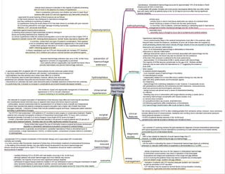 intracerebral
haemorrhage
[created by
Paul Young
04/11/07]
general
pathophysiology
aetiology
clinical
features
diagnostic
studies
airway
management
haemodynamics
prevention of
haemorrhage
extension
hydrocephalus
intracranial
hypertension
surgical
evacuation
thrombolytic-
induced
haemorrhage
outcome
- spontaneous intracerebral haemorrhage accounts for approximately 10% of all strokes in North
America and 20-30% in East Asia
- is associated with greater mortality and more severe neurological deficits than any other stroke
type with nearly half of all patients dying in the 1st 30 days & survivors often having significant
residual disability
primary injury
- primary injury is due to local tissue destruction as rupture of a cerebral blood
vessel introduces a stream of blood into the brain parenchyma
- in more than 1/3rd of patients, continued bleeding or rebleeding leads to haematoma
enlargement & further mechanical damage over the 1st few hours
secondary injury
- secondary injury is thought to occur due to ischaemia and cerebral oedema
hypertensive haemorrhage:
- occurs predominantly deep in the cerebral hemispheres most often in the putamen; other
frequent sites include the thalamus, cerebellum & pons (all of these sites are supplied by
small penetrating arteries that branch directly off large vessels & thus are exposed to high sheer)
aneurysms and vascular malformations:
- up to 1/4 of intracerebral haemorrhage is attributable to intracranial
aneurysms or vascular malformation
- although aneurysmal rupture is most commonly associated with haemorrhage into the
subarachnoid space, the blood may also be directed into the substance
of the brain if the aneurysm is adherent to the brain parenchyma
- approximately 1/2 of intracranial AVMs in adults present with haemorrhage.
The majority of AVMs become symptomatic by the age of 40. Multiple calcified
channels may be seen within the haematoma on CT suggesting the presence
of an AVM
other causes:
(i) cerebral amyloid angiopathy
- is an important cause of haemorrhage in the elderly
(ii) haematological causes
- coagulopathy related ICH is most often due to warfarin therapy but may also be
seen with other antithrombotic and thrombolytic agents
(iii) malignancy
- haemorrhage from underlying malignancy is rare; however, it occasionally occurs
with glioblastoma multiforme and lymphoma and with melanoma, choriocarcinoma,
renal cell carcinoma and bronchogenic carcinoma
- benign tumours are almost never a cause of intracerebral bleeding
(iv) infection
- bleeding may occur in association with fungal infection eroding a vessel wall or
necrotising haemorrhagic encephalitis with herpes simplex virus
(v) venous sinus occlusion
(vi) sympathomimetics (eg cocaine, amphetamines)
(vii) following reperfusion (after endartectomy or thrombolysis)
(viii) haemorrhagic transformation after acute ischaemic stroke
- the clinical presentation of ICH is often indistinguishable from ischaemic stroke; however, more commonly
includes altered level of consciousness, headache and vomiting (due to elevated intracranial pressure)
- blood pressure elevation is common
- 15-25% of patients develop seizures in the 1st 48 hours
- symptoms are maximal at onset or develop over minutes to hours
CT
- non-contrast CT scanning remains the gold standard for diagnosis of acute intracerebral haemorrhage
with typical appearance of acute haematoma consistning of a well defined area of increased density
surrounded by a rim of decreased density
MRI:
- MRI is less reliable for detection of acute haemorrhage than CT;
however, it is better at determining the age of a haemorrhage
angiography:
- can be useful in evaluating the cause of intracerebral haemorrhage where an underlying
aneursym or vascular malformation is suspected or demonstrated on CT or MRI
- airway compromise may occur for two reasons in intracerebral haemorrhage:
(i) diminished consciousness may result in relaxation of the pharyngeal
musculature and tongue and suppression of the cough and gag reflexes
(ii) ICH involving the posterior fossa may lead to complete loss of pharyngeal
tone and absent cough, swallow and gag reflexes
- intubation of patients with ICH requires adequate sedation and relaxation
as well as prevention of ICP elevation
- ICP elevation may be caused by several factors during intubation including
hypoxaemia, hypercarbia and direct tracheal stimulation
- arterial blood pressure is elevated in the majority of patients presenting
with ICH even in the absence of a history of hypertension
- there is substantial controversy over whether and when to lower blood
pressure after acute ICH and how aggressive any intervention should be
- arguments for acute lowering of blood pressure are as follows:
(i) high blood pressure may predispose to haematoma enlargement
and may contribute to worsening of oedema
(ii) hypertension during the acute phase of ICH has been shown to correlate with poor outcome
(iii) to limit the potential for end-organ damage including myocardial
infarction, CCF, and acute renal failure
- arguments against lowering blood pressure:
(i) lowering blood pressure might exacerbate ischaemic damage in
tissue surrounding haemotoma by impairing CBF
(ii) chronic hypertension shifts the cerebral autoregulation curve to the right such that a higher CPP is
required to maintain normal CBF; lowering blood pressure to "normal" levels may lead to impaired CBF
- in summary, unless there are signs of systemic complications, there appears
to be no compelling need to treat hypertension aggressively in the acute phase
- modest blood pressure reductions of 15-20% in very hypertensive patients
(MAP>130mmHg) appear to be safe
- in theory vasodilators such as GTN and nitroprusside can increase ICP; therefore,
beta blockers, ACE inhibitors and calcium channel blockers are preferred agents
- because haemorrhage extension may occur in the 1st few hours
aggressive correction of coagulopathy is warranted
- even patients without coagulopathy may benefit from factor VIIa to
promote haemostasis and prevent haemorrhage extension
- in approximately 40% of patients with ICH, blood extends into the ventricular system where
it may block cerebrospinal fluid pathways with resultant hydrocephalus and increased ICP
- hydrocephalus may also develop due a direct mass effect on a ventricle
- EVD is frequently used to treat hydrocephalus; however, efficacy has never been
established and catheters frequently become blocked if there is intraventricular blood
- intraventricul ar urokinase has been used intraventricularly to facilitate clearance of blood from the ventricles.
In a preliminary trial, it showed no increase in complications and a trend towards decreased mortality
- the incidence, impact and appropriate management of intracranial
hypertension in ICH is not well understood
- invasive monitoring is not routinely performed
- the rationale for surgical evacuation of haematoma is that reducing mass effect and removing the neurotoxic
clot consitituents should minimise injury to adjacent brain tissue and hence improve outcome
- unfortunately, several randomised trials for supratentorial ICH all failed to show a benefit and metaanalysis
of these trials reported that patients undergoing surgical evacuation had a higher rate of death than those
managed medically. Criticisms of these trials include outdated surgical technique, inadequate patient selection
and delay in performance of surgery
- The STITCH trial randomized 1,033 patients in 27 countries to early surgery or conservative treatment. Eligible
patients had computed tomographic evidence of intracerebral hemorrhage within 72 hours, with a minimum
hematoma diameter of at least 2 cm and a Glasgow Coma Scale (GCS) score of at least 5
- Overall, a favorable outcome at six months was reported in 26 percent of surgical patients and 24 percent of
conservative treatment patients. Mortality rates did not differ significantly between the groups
- Some limited data support the use of minimally invasive surgical techniques (endoscopic
aspiration or stereotactic haematoma evacuation) compared to medical therapy
- surgical intervention is generally recommended in cerebellar haematoma if there is diminished level of
consciousness, a large haemoatoma (>3cm3), a midline location, compression of basal cisterns or brainstem
or hydrocephalus
- symptomatic ICH is a feared complication of thrombolytic therapy and is associated with considerable
morbidity and mortality
- it is more common after thrombolytic treatment of stroke than of thrombolytic treatment of extracerebral thrombosis
- in the setting of thrombolytic therapy, any new deficit should be assumed to be due to haemorrhage and
infusion should be stopped while urgent CTB is obtained. Preparations should be made to administer
blood products if needed
- mortality following ICH is 25-50% with hald deaths occurring in the 1st 48 hours
- although patients with small haemorrhages and minor deficits may recover
completely, the majority of survivors have significant residual disability
- withdrawal of support biases predictive models in ICH as withdrawal of care is a frequent mechanism of death
- early herniation leading to brain death is another common mechanism of death
- medical complications of pulmonary embolism, pneumonia and sepsis accout for most of the other deaths
 