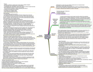 ketoacidosis
[created by
Paul Young
15/12/07]
general
- Ketoacidosis is a high anion gap metabolic acidosis due to an excessive blood
concentration of ketone bodies (keto-anions).
- Ketone bodies (acetoacetate, beta-hydroxybutyrate, acetone) are released into the blood
from the liver when hepatic lipid metabolism has changed to a state of increased ketogenesis.
- A relative or absolute insulin deficiency is present in all cases.
relationship
between
lactic
acidosis
and
ketoacidosis
- A mixed acid-base disorder may be present (eg lactic acidosis from peripheral
circulatory failure, or metabolic alkalosis from vomiting). An associated lactic acidosis
may mask the presence of the ketoacidosis. This occurs because the lactic acidosis
decreases the acetoacetate : beta-hydroxybutyrate ratio (ie more beta-hydroxybutyrate
produced ) because NAD+ is produced in the production of lactate.
- The major ketone bodies are acetoacetate and beta-hydroxybutyrate and the ratio
between these two acid anions depends on the prevailing redox state (eg as assessed by
the NADH/NAD+ ratio).
- The common test used to detect ketones (eg 'Acetest') depends on the reaction of
acetoacetate (and to a lesser extent acetone) with the nitroprusside reagent. A decreased
acetoacetate level may lead to a weak or absent test reaction despite high total levels of
total ketoanions (acetoacetate and beta-hydroxybutyrate combined) because the beta-
hydroxybutyrate is not detected.
causes
The three major types of ketosis are:
(i) Starvation ketosis
(ii) Alcoholic ketoacidosis
(iii) Diabetic ketoacidosis
starvation
ketosis
- When hepatic glycogen stores are exhausted (eg after 12-24 hours of total fasting), the
liver produces ketones to provide an energy substrate for peripheral tissues.
- Ketoacidosis can appear after an overnight fast but it typically requires 3 to 14 days of
starvation to reach maximal severity.
- Typical ketoanion levels are only 1 to 2 mmol/l and this will usually not alter the anion gap.
- The acidosis even with quite prolonged fasting is only ever of mild to moderate severity
with ketoanion levels up to a maximum of 3 to 5 mmol/l and plasma pH down to 7.3.
This is probably due to the insulin level, which though lower, is still enough to keep the
FFA levels less than 1mM. This limits substrate delivery to the liver restraining hepatic
ketogenesis. Ketone bodies also stimulate some insulin release from the islets.
alcoholic
ketoacidosis
Typical Presentation
- This typical situation leading to alcoholic ketoacidosis is a chronic alcoholic who has a
binge, then stops drinking and has little or no oral food intake. The two key factors are
the combination of ethanol and fasting.
- Presentation is typically a couple of days after the drinking binge has ceased.
Pathophysiology
- The poor oral intake results in decreased glycogen stores, a decrease in insulin levels
and an increase in glucagon levels. Hepatic metabolism of ethanol to acetaldehyde and
then to acetate both involve NAD+ as a cofactor. The NADH/NAD+ ratio rises and this:
(i) inhibits gluconeogenesis
(ii) favours the production of beta-hydroxybutyrate over acetoacetate
- The insulin deficiency results in increased mobilisation of free fatty acids from adipose
tissue. The decreased insulin/glucagon ration results in a switch in hepatic metabolism
favouring increased beta-oxidation of fatty acids. This results in an increased production
of acetylCoA which forms acetoacetate (a keto-acid).
Other features
- Volume depletion is common and this can result in increased levels of counter-
regulatory hormones (eg glucagon)
- Levels of FFA can be high (eg up to 3.5mM) providing plenty of substrate for the
altered hepatic lipid metabolism to produce plenty of ketoanions
- GIT symptoms are common (eg nausea, vomiting, abdominal pain, haematemesis, melaena)
- Acidaemia may be severe (eg pH down to 7.0)
- Plasma glucose may be depressed or normal or even elevated
- Magnesium deficiency is not uncommon
- Patients are usually not diabetic
Management
- This syndrome is rapidly reversed by administration of glucose and insulin.
- A mixed acid-base disorder may be present: high anion gap due to ketoacidosis,
metabolic alkalosis due to vomiting and a respiratory alkalosis.
diabetic
ketoacidosis
General:
- involves an absolute or relative lack of insulin leads to diabetic metabolic
decompensation with hyperglycaemia and ketoacidosis.
- A precipitating factor (eg infection, stress) which causes an excess of stress hormones
(which antagonise the actions of insulin) may be present.
- The most common situations in patients presenting with DKA are:
(i) Infection as precipitant (30% of cases)
(ii) Treatment non-compliance (20%)
(iii) New diagnosis of diabetes (25%)
(iv) No known precipitating event (25%)
Pathophysiology
- The pathogenesis requires two events:
(i) Increased mobilisation of free fatty acids (FFA) from adipose tissue to the liver
- FFA mobilisation is initiated by the effect of absolute or relative insulin deficiency on
fat cells. FFA levels can be quite high (eg 2.5 to 3.5 mM). This provides the liver with
plenty of substrate. These FFA levels are much less then ketone levels and contribute
only a small amount to the metabolic acidosis.
(ii) A switch of hepatic lipid metabolism to ketogenesis
- The major switch in hepatic lipid metabolism occurs in response not just to insulin
deficiency but additionally to the concomitant rise in levels of the stress hormones
(glucagon, corticosteroids, catecholamines, growth hormone). The role of glucagon is the
most clearly established. The hepatic effects of a fall in the insulin:glucagon ratio are
increased glycogenolysis, increased gluconeogenesis, increased ketogenesis
- The inhibition of the enzyme acetyl CoA carboxylase is probably the key step. This
enzyme is inhibited by increased FFA levels, decreased insulin levels and particularly by
the rise in glucagon.
- The effect is to decrease the production and level of malonyl CoA. This compound has
a central role in the regulation of hepatic fatty acid metabolism as is mediates the
reciprocal relationship between fatty acid synthesis and oxidation. It is the first
committed intermediate in fatty acid metabolism. Malonyl CoA inhibits fatty acid
oxidation by inhibiting carnitine acyltransferase I.
- A fall in malonyl CoA levels removes this inhibition resulting in excessive fatty acid
oxidation with excessive production of acetyl CoA and excess acetoacetate.
- The problem however is not just of hepatic over-production of glucose and ketones but
also of peripheral underutilisation of both glucose and ketones.
Development of high anion gap acidosis in DKA
- Acetoacetic acid (pKa 3.58) and beta-hydroxybutyric acid (pKa 4.70) dissociate
producing H+ which is buffered by HCO3- in the blood. For each anion produced there is
a loss of one bicarbonate. The increase in the anion gap (representing the increase in the
unmeasured acid anions) should approximately equal the decrease in the [HCO3-]. A
'pure' high anion gap metabolic acidosis results.
Development of hyperchloraemic acidosis
- In some cases, a hyperchloraemic metabolic acidosis develops: this is most common
during the treatment phase. This occurs because acetoacetate and beta-hydroxybutyrate
are moderately strong acids and even at the lowest urinary pH are significantly ionised.
They are excreted with a cation (usually Na+ or K+) to maintain electroneutrality. The net
effect is the loss of 'potential bicarbonate' equal to the level of urinary ketone body loss.
Mixed acidosis
- At presentation, both types of acidosis may be present and the elevation in the anion gap
will be less than expected for the degree of depression in the bicarbonate level (resulting
in Delta ratio < 0.8).
- A predominant hyperchloraemic acidosis (defined as a DKA patient with a delta ratio <
0.4) is present in about 10% of patients on arrival at hospital and in about 70% after 8
hours of treatment.
- Patients who are more severely dehydrated retain more keto-anions and have a lower
incidence of hyperchloraemic acidosis. Patients who have been able to maintain fluid
intake during development of their illness are more likely to have a hyperchloraemic
acidosis component present on admission
- Administration of large volumes of normal saline in resuscitation of patients with acute
DKA promotes continued diuresis (and continued loss of ketone bodies with Na+ as the
cation) and provides plenty of chloride to replace the lost ketoanions.
Other acid base disorders in DKA
- Possible complicating acid-base disorders are:
(i) Lactic acidosis due to hypoperfusion and anaerobic muscle metabolism
(ii) Metabolic alkalosis secondary to excessive vomiting
(iii) Respiratory acidosis due to pneumonia or mental obtundation
(iv) Respiratory alkalosis with sepsis
(v) Renal tubular acidosis (type 4) is present in some diabetic patients and the associated
urinary acidification defect can cause a hyperchloraemic normal anion gap acidosis. This
syndrome (known as hyporeninemic hypoaldosteronism) occurs in some elderly diabetics
who have pre-existing moderate renal insufficiency but is not a common problem in acute DKA
 