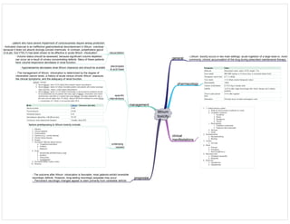 lithium
toxicity
pharmacology
management
resuscitation
electrolytes
& acid base
specific
interventions
underlying
causes
factors predisposing to lithium toxicity include:
clinical
manifestations
general
- Lithium toxicity occurs in two main settings: acute ingestion of a large dose or, more
commonly, chronic accumulation of the drug during prescribed maintenance therapy.
- The management of lithium intoxication is determined by the degree of
intoxication (serum level), a history of acute versus chronic lithium exposure,
the clinical symptoms, and the adequacy of renal function.
- patient who have severe impairment of consciousness require airway protection
- Activated charcoal is an ineffective gastrointestinal decontaminant in lithium overdose
because it does not absorb strongly ionized chemicals. In contrast, polyethylene glycol
(CoLyte, GoLYTELY) has been shown to be effective in acute lithium intoxication
- Volume status should be assessed, because significant volume depletion
can occur as a result of urinary concentrating defects. Many of these patients
have volume-responsive decreases in renal function.
- hyponatraemia decreases renal lithium clearance and should be avoided
prognosis
- The outcome after lithium intoxication is favorable; most patients exhibit reversible
neurologic deficits. However, long-lasting neurologic sequelae may occur.
- Permanent neurologic changes appear to stem primarily from cerebellar deficits
 