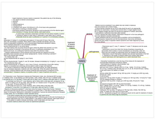 malaria
general
- Malaria must be considered in any patient who has visited a malarious
area and presents with a febrile illness.
- A blood sample collected into an EDTA tube should be sent to an appropriate
laboratory for examination, including thick and thin films. A single negative blood
film or negative antigen test does not exclude the diagnosis of malaria, particularly
if antimalarials or antibiotics have been taken recently.
- Of the 4 species that infect humans, Plasmodium falciparum is the most pathogenic
and most resistant to standard antimalarials.
- Certain antibiotics that are commonly used by travellers, such as trimethoprim+
sulfamethoxazole, tetracyclines and the fluoroquinolones, have some antimalarial
activity and may modify or suppress malaria symptoms and make diagnosis by blood
film more difficult.
treatment of
uncomplicated
falciparum
malaria
- Artemether+lumefantrine is now the drug of first choice for the treatment of
uncomplicated Plasmodium falciparum malaria.
- Initial treatment in hospital is recommended. Use:
artemether+lumefantrine 20+120 mg
adult and child >34 kg: 4 tablets (child 5 to 14 kg: 1 tablet; 15 to 24 kg: 2 tablets;
25 to 34 kg: 3 tablets) orally with fatty food, at 0, 8, 24, 36, 48 and 60 hours, making
a total adult dose of 24 tablets in 6 doses
OR
quinine sulfate 600 mg (adult <50 kg: 450 mg) (child: 10 mg/kg up to 600 mg) orally,
8-hourly for 7 days
PLUS EITHER
doxycycline 100 mg (child >8 years: 2.5 mg/kg up to 100 mg) orally, 12-hourly for 7 days
OR (for pregnant females or children)
clindamycin 300 mg (child: 5 mg/kg up to 300 mg) orally, 8-hourly for 7 days
OR
atovaquone+proguanil 250+100 mg adult formulation
adult: 4 tablets (child 11 to 20 kg: 1 tablet; 21 to 30 kg: 2 tablets; 31 to 40 kg: 3 tablets)
orally with fatty food, daily for 3 days
OR (if no nausea or vomiting)
mefloquine 750 mg (child: 15 mg/kg up to 750 mg) orally, initially, then 500 mg
(child: 10 mg/kg up to 500 mg) 6 to 8 hours later.
NOTE: Atovaquone+proguanil and mefloquine should not be used for treatment of malaria
in patients who took these drugs as prophylaxis.
treatment
of severe
falciparum
malaria
- A recent large multicentre randomised controlled trial has shown mortality in severe
P. falciparum malaria is lower when IV artesunate is used rather than IV quinine.
- Artesunate should be used in preference to IV quinine if it is immediately available.
- Urgent treatment of severe malaria is essential if the patient has any of the following:
1. any degree of altered consciousness,
2. jaundice,
3. oliguria,
4. severe anaemia or
5. hypoglycaemia
6. a parasite count above 100 000/mm3 (>2% of red blood cells parasitised)
7. the patient is vomiting or clinically acidotic.
- Chloroquine-resistant Plasmodium falciparum must be assumed to be the infective agent.
- Once mandatory IV therapy has been started, seek expert advice.
Use:
artesunate 2.4 mg/kg IV, on admission and repeat at 12 hours and 24 hours, then once
daily until oral therapy is possible. When patient is able to tolerate oral therapy, give a full
course of artemether+lumefantrine, as for uncomplicated Plasmodium falciparum malaria
OR (if parenteral artesunate is not immediately available)
quinine dihydrochloride IV, as outline below
- An initial loading dose of quinine should be given unless the patient has received 3 or more
doses of quinine or quinidine in the previous 48 hours, or mefloquine prophylaxis in the
previous 24 hours, or a mefloquine treatment dose within the previous 3 days.
- Frequent measurements of blood pressure and blood glucose are required as quinine
stimulates insulin secretion and can cause hypoglycaemia. Cardiac monitoring is advised if
there is pre-existing heart disease.
- For loading dose, use:
quinine dihydrochloride 20 mg/kg IV, over 4 hours
OR
quinine dihydrochloride 7 mg/kg IV, over 30 minutes, followed immediately by 10 mg/kg IV, over 4 hours.
- For maintenance dose, use:
quinine dihydrochloride 10 mg/kg IV, over 4 hours, 8-hourly, commencing 4 hours after loading
regimen is completed and continuing until the patient is able to begin oral treatment.
- If IV quinine is required for longer than 48 hours, seek expert advice, as a dose adjustment
may be necessary especially in patients with renal impairment. When the patient has clinically
improved, continue treatment with oral quinine combined with doxycycline or clindamycin as for
uncomplicated P. falciparum malaria, to complete a total of 7 days of treatment with quinine.
treatment
of other
forms of
malaria
- For Plasmodium vivax, Plasmodium malariae and Plasmodium ovale, use: chloroquine 620 mg base
(= 4 tablets) (child: 10 mg base/kg up to 620 mg base) orally, initially, then 310 mg (= 2 tablets) (child:
5 mg base/kg up to 310 mg base) 6 hours later and on days 2 and 3, making a total adult dose of 10 tablets.
- To eliminate liver forms of P. vivax infections, add or follow within a few days with: primaquine 30 mg
(child: 0.5 mg/kg up to 30 mg) orally, daily with food, or if nausea occurs 15 mg (child: 0.25 mg/kg up to
15 mg) orally, 12-hourly with food for 14 days.
- To eliminate liver forms of P. ovale infections, add or follow within a few days with:
primaquine 15 mg (child: 0.25 mg/kg up to 15 mg) orally, daily with food for 14 days.
- Reports of chloroquine-resistant P. vivax have come from areas in Papua New Guinea, Indonesia
and South-East Asia and this should be considered if a patient with P. vivax fails to respond to standard
doses of chloroquine. Mefloquine or artemether+lumefantrine or quinine are potential alternative therapies
in these cases, but it is advisable to obtain specialist advice.
- If the patient relapses after the primaquine treatment, seek expert advice.
- Exclude glucose-6-phosphate dehydrogenase (G6PD) deficiency prior to the use of primaquine, as
severe haemolysis may occur in these patients. If the patient is G6PD deficient, seek expert advice.
- If the patient is unable to tolerate oral therapy, which is best taken with food, treat
as severe malaria as above and consult an experienced specialist.
pathogenesis
- Plasmodium spp (P. vivax, P. malariea, P. ovale, P. falciparum) are the cause
of malaria
- transmission occurs from bites from female Anopheles mosquitoes as
sporozoites which multiply in human bloodstream as merozoites, enter red
blood cells and multiple as trophozoites which are released with haemolysis
- Plasmodium vivax & Plasmodium malariae have dormant hypnozoites in the liver
- P. falciparum is the cause of cerebral malaria and multiple organ failure
- severe haemolysis with haemoglobinuria is called blackwater fever
 