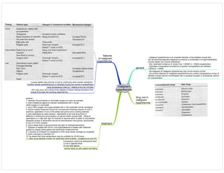 malignant
hyperthermia
drug use in
malignant
hyperthermia
features
of malignant
hyperthermia
general
- malignant hyperthermia is an inherited disorder of the skeletal muscle that
can be pharmacologically triggered to produce a combination of hypermetabolism,
muscle rigidity and muscle breakdown
- ther reporteed incidence of varies from 1:40000 to 1:50000 anaesthetics
- estimates of population prevalence of genetic susceptability are between
1:5000 & 1:10000
- the diagnosis of malignant hyperthermia may not be obvious at first
- the primary features of malignant hyperthermia are a direct consequence of loss of
skeletal muscle calcium homoestasis with a resulting increase in intracellular calcium
ion concentration
- muscle rigidity (esp trismus) is due to continuous actin-myosin interaction
& either follows suxamethonium or develops during the course of anaesthesia
- body temperature rises by 1 degree every ten minutes
- DIC may occur as a result of the release of tissue clotting activators from
muscle & through the resulting hyperthermia
treatment
general
1. abandon the procedure or terminate surgery as soon as possible
2. stop inhalational agents & maintain anaesthesia with iv drugs
whilst surgery is concluded
3. give 100% oxygen and hyperventilate with 2-3Xs predicted minute ventilation
4. active cooling measures should be commenced including infusion of cold iv
solutions, application of ice to the axillae and groins and a cooling mattress
5. give dantrolene by rapid infusion. Dantrolene is the only drug which is
effective in limiting the accumulation of calcium within muscle cells. 20mg of
dantrolene is in vials with 3gm of mannitol & requires 60ml of water to reconstitute.
Repeated doses of dantrolene should be administered until pyrexia, tachycardia
& rise in ETCO2 subside
6. give a large dose of glucocorticoid (eg 2gm of methylprednisilone)
7. acidosis is treated with HCO3- and hyperkalaemia is treated with treatment
guided by regular blood gases and electrolyte measurements
8. a diuresis of 2ml/kg/hr is maintained to limit renal tubular damage by myoglobin
9. given inotropes to maintain CO
10. be aware that body temperature may be unstable for 24-48 hours
11. after acute episode monitor for electrolyte abnormalities, myoglobinuria and DIC
if procedure cannot be abandoned then:
(i) use a regional block
(ii) use safe agents
ensure follow-up with patient and family
 