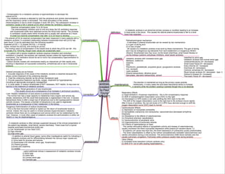 metabolic
acidosis
[created
by Paul
Young
12/12/07]
definition
- A metabolic acidosis is an abnormal primary process or condition leading to an increase
in fixed acids in the blood. This causes the arterial plasma bicarbonate to fall to a level
lower than expected.
causes
Pathophysiological mechanism
- A decrease in plasma bicarbonate can be caused by two mechanisms:
(i) A gain of strong acid
(ii) A loss of base
- All causes of a metabolic acidosis must work by these mechanisms. The gain of strong
acid may be endogenous (eg ketoacids from lipid metabolism) or exogenous (NH4Cl
infusion). Bicarbonate loss may occur via the bowel (diarrhoea, small bowel fistulas) or
via the kidneys (carbonic anhydrase inhibitors, renal tubular acidosis).
metabolic acidosis with increased anion gap:
Methanol, metformin
Uraemia
DKA
Phenformin, paraldehyde, propylene glycol, pyroglutamic acidosis
Iron, isoniazid
Lactic acidosis
Ethanol ketoacidosis, ethylene glycol
Salicylates, starvation ketoacidosis, solvent
classified by anion gap
metabolic acidosis with normal anion gap:
Ureteroenterostomy (K+ decreased)
Small bowel fistula (K+ decreased)
Extra chloride (K+ increased)
Diarrhoea (K+ decreased)
Carbonic anhydrase (K+ decreased)
Renal tubular acidosis (K+ decreased - type 1)
Addison's disease (K+ increased)
Pancreatic fistula (K+ decreased)
maintenance
- The disorder is maintained as long as the primary cause persists.
- Additionally, in many cases the acid-base disturbance tends to increase
in severity while the problem causing it persists though this is not absolute.
effects
Respiratory Effects
(i) Hyperventilation ( Kussmaul respirations) - this is the compensatory response
(ii) Shift of oxyhaemoglobin dissociation curve (ODC) to the right
(iii) Decreased 2,3 DPG levels in red cells (shifting the ODC back to the left)
- The shift of the oxygen dissociation curve to the right due to the acidosis occurs rapidly.
After 6 hours of acidosis, the red cell levels of 2,3 DPG have declined enough to shift the
oxygen dissociation curve (ODC) back to normal.
Cardiovascular Effects
(i) Depression of myocardial contractility
(ii) Sympathetic overactivity (incl tachycardia, vasoconstriction,decreased arrhythmia
threshold)
(iii) Resistance to the effects of catecholamines
(iv) Peripheral arteriolar vasodilatation
(v) Venoconstriction of peripheral veins
(vi) Vasoconstriction of pulmonary arteries
(vii) Effects of hyperkalaemia on heart
- The cardiac stimulatory effects of sympathetic activity and release of catecholamines
usually counteract the direct myocardial depression while plasma pH remains above 7.2.
- At systemic pH values less than this, the direct depression of contractility usually predominates.
- The direct vasodilatation is offset by the indirect sympathetically mediated vasoconstriction and
cardiac stimulation during a mild acidosis. The venoconstriction shifts blood centrally and this
causes pulmonary congestion. Pulmonary artery pressure usually rises during acidosis.
Other Effects
(i) Increased bone resorption (chronic acidosis only)
(ii) Shift of K+ out of cells causing hyperkalaemia
compensation
- Compensation for a metabolic acidosis is hyperventilation to decrease the
arterial pCO2.
- The metabolic acidosis is detected by both the peripheral and central chemoreceptors
and the respiratory center is stimulated. The initial stimulation of the central
chemoreceptors is due to small increases in brain ISF [H+]. The subsequent increase in
ventilation causes a fall in arterial pCO2 which inhibits the ventilatory response.
- Maximal compensation takes 12 to 24 hours
- The chemoreceptor inhibition acts to limit and delay the full ventilatory response
until bicarbonate shifts have stabilised across the blood brain barrier. The increase
in ventilation usually starts within minutes and is usually well advanced at 2 hours
of onset but maximal compensation may take 12 to 24 hours to develop.
- The arterial pCO2 at maximal compensation has been measured in many patients with a
metabolic acidosis. A consistent relationship between bicarbonate level and pCO2 has
been found. It can be estimated from the following equation:
Expected pCO2 = 1.5 (Actual [HCO3] ) + 8 mmHg
(Units: mmols/l for [HCO3], and mmHg for pCO2).
- The limiting value of compensation is the lowest level to which the pCO2 can fall - this
is typically 8 to 10mmHg, though lower values are occasionally seen.
- If a patient with a severe metabolic acidosis requires intubation and controlled
ventilation in hospital, the acidosis can markedly worsen unless the hyperventilation is
maintained. The ventilation should be set to mimic the compensatory hyperventilation to
keep the pCO2 low.
- Carbon dioxide crosses cell membranes readily so intracellular pH falls rapidly also,
resulting in depression of myocardial contractility, arrhythmias and a rise in intracranial
pressure.
correction
General principles are as follows:
1. Accurate diagnosis of the cause of the metabolic acidosis is essential because this
allows correct treatment of the underlying disorder
2. Treat the underlying disorder as the primary therapeutic goal
3. Provide supportive treatment (eg fluids, oxygen, treatment for hyperkalaemia)
including all appropriate emergency management
4. In most cases, IV sodium bicarbonate is NOT necessary, NOT helpful, & may even be
harmful in the treatment of metabolic acidosis.
Kidney: Renal generation of new bicarbonate
- This usually occurs as a consequence of an increase in ammonium excretion.
Liver: Hepatic metabolism of acid anions to produce bicarbonate
- The normal liver has a large capacity to metabolise many organic acid anions (eg
lactate, ketoanions) with the result that bicarbonate is regenerated in the liver. In severe
ketoacidosis there is often a large loss of ketoanions due to the hyperglycaemia induced
osmotic diuresis. This leaves a shortfall of ketoanions to be used to regenerate
bicarbonate as a consequence of their metabolism in the kidney.
Exogenous Administration of sodium bicarbonate
- This is the time honoured method to 'speed up' the return of bicarbonate levels to
normal. Indeed, this may be useful in mineral acidosis (hyperchloraemic metabolic
acidosis) where there are no endogenous acid anions which can be metabolised by the
liver. However, in most other cases of metabolic acidosis this administration is either not
helpful or may be disadvantageous.
assessment
- A metabolic acidosis is often strongly suspected because of the clinical presentation of
the patient (eg diabetes, renal failure, severe diarrhoea). Three clues from a typical
hospital automated biochemical profile are:
(i) Low 'bicarbonate' (or low 'total CO2')
(ii) High chloride
(iii) High anion gap
- In addition to arterial blood gases, some other investigations useful for indicating a
metabolic acidosis and for differentiating between the various major causes are:
(i) Urine tests for glucose and ketones
(ii) Electrolytes (incl chloride, anion gap, 'bicarbonate')
(iii) Plasma glucose
(iv)Urea and creatinine
(v) Lactate
- useful additional indices in assessment of metabolic acidosis include:
(i) Anion gap
(ii) Delta ratio
(iii) Urinary anion gap
(iv) Osmolar gap
 