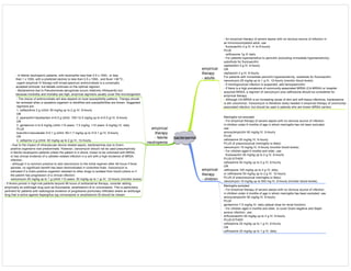 bacteraemia
empirical
therapy
- adults
- for empirical therapy of severe sepsis with no obvious source of infection in
an immunocompetent adult, use:
flucloxacillin 2 g IV, 4- to 6-hourly
PLUS
ceftriaxone 1g IV daily
- For patients hypersensitive to penicillin (excluding immediate hypersensitivity),
substitute for flucloxacillin:
cephalothin 2 g IV, 6-hourly
OR
cephazolin 2 g IV, 8-hourly.
For patients with immediate penicillin hypersensitivity, substitute for flucloxacillin:
vancomycin 25 mg/kg up to 1 g IV, 12-hourly (monitor blood levels)
- If meningococcal infection is suspected, add benzylpenicillin
- If there is a high prevalence of community-associated MRSA (CA-MRSA) or hospital-
acquired MRSA, a regimen of vancomycin plus ceftriaxone should be considered for
empirical therapy.
- Although CA-MRSA is an increasing cause of skin and soft tissue infections, bacteraemia
is still uncommon. Vancomycin is therefore rarely needed in empirical therapy of community-
associated infection, but should be used in patients who are known MRSA carriers.
empirical
therapy
- children
Meningitis not excluded
- For empirical therapy of severe sepsis with no obvious source of infection
in children under 6 months of age in whom meningitis has not been excluded,
use:
amoxy/ampicillin 50 mg/kg IV, 6-hourly
PLUS
cefotaxime 50 mg/kg IV, 6-hourly
PLUS (if pneumococcal meningitis is likely)
vancomycin 15 mg/kg IV, 6-hourly (monitor blood levels)
- For children aged 6 months and older, use:
flucloxacillin 50 mg/kg up to 2 g IV, 6-hourly
PLUS EITHER
cefotaxime 50 mg/kg up to 2 g IV, 6-hourly
OR
ceftriaxone 100 mg/kg up to 4 g IV, daily
or ceftriaxone 50 mg/kg up to 2 g IV, 12-hourly
PLUS (if pneumococcal meningitis is likely)
vancomycin 15 mg/kg up to 500 mg IV, 6-hourly (monitor blood levels)
Meningitis excluded
- For empirical therapy of severe sepsis with no obvious source of infection
in children under 4 months of age in whom meningitis has been excluded, use:
amoxy/ampicillin 50 mg/kg IV, 6-hourly
PLUS
gentamicin 7.5 mg/kg IV, daily (adjust dose for renal function)
- For children aged 4 months and older, to cover Gram-negative and Staph
aureus infection, use:
di/flucloxacillin 50 mg/kg up to 2 g IV, 6-hourly
PLUS EITHER
cefotaxime 25 mg/kg up to 1 g IV, 6-hourly
OR
ceftriaxone 25 mg/kg up to 1 g IV, daily.
empirical
therapy
- febrile
neutropenia
- In febrile neutropenic patients, with neutrophils less than 0.5 x 109/L, or less
than 1 x 109/L with a predicted decline to less than 0.5 x 109/L, and fever >38 ºC,
urgent empirical IV therapy with broad-spectrum antimicrobials is a universally
accepted principle, but debate continues on the optimal regimen.
- Bacteraemia due to Pseudomonas aeruginosa occurs relatively infrequently but,
because morbidity and mortality are high, empirical regimens usually cover this microorganism.
- The choice of antimicrobials will also depend on local susceptibility patterns. Therapy should
be reviewed when a causative organism is identified and susceptibilities are known. Suggested
regimens are:
1. ceftazidime 2 g (child: 50 mg/kg up to 2 g) IV, 8-hourly
OR
2. piperacillin+tazobactam 4+0.5 g (child: 100+12.5 mg/kg up to 4+0.5 g) IV, 8-hourly
OR
3. gentamicin 4 to 6 mg/kg (child <10 years: 7.5 mg/kg; >10 years: 6 mg/kg) IV, daily
PLUS
ticarcillin+clavulanate 3+0.1 g (child: 50+1.7 mg/kg up to 3+0.1 g) IV, 6-hourly
OR
4. cefepime 2 g (child: 50 mg/kg up to 2 g) IV, 12-hourly.
- Due to the impact of intravascular device related sepsis, bacteraemias due to Gram-
positive organisms now predominate. However, vancomycin should not be used presumptively
in febrile neutropenic patients unless the patient is in shock, known to be colonised with MRSA,
or has clinical evidence of a catheter-related infection in a unit with a high incidence of MRSA
infection.
- although it is common practice to add vancomycin to the initial regimen after 48 hours if fever
persists, no significant benefit has been demonstrated in controlled trials. Vancomycin is
indicated if a Gram-positive organism resistant to other drugs is isolated from blood culture or if
the patient has progression of a clinical infection:
vancomycin 25 mg/kg up to 1 g (child <12 years: 30 mg/kg up to 1 g) IV, 12-hourly (monitor levels)
- If fevers persist in high-risk patients beyond 96 hours of antibacterial therapy, consider adding
empirically an antifungal drug such as fluconazole, amphotericin B or voriconazole. This is particularly
pertinent for patients with radiological evidence of progressive pulmonary infiltrates where an antifungal
drug that is active against Aspergillus (eg voriconazole or amphotericin B) should be chosen.
 