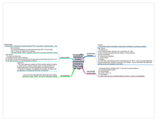bone marrow
transplant:
cardiac
complications
[created by
Paul Young
02/10/07]
pulmonary
oedema
General
- commonest cardiac complication requiring ICU admission is pulmonary oedema
Risk Factors
- risk factors are:
(i) pre-existing cardiac disease (even subclinical); EF <50%
(ii) fluid overload associated with the infusion of chemotherapy,
(iii)acute renal failure,
(iv) venoocclusive disease,
(v) severe sepsis
(vi) anemia.
(vii) High-dose chemotherapy used in the preparation for HSCT, such as cyclophosphamide,
cytosine arabinoside, paclitaxel, etoposide, and cisplatin, may be associated with significant
cardiac toxicity and congestive heart failure
pericardial
tamponade
- pericardial effusion following HSCT is rare and is usually related to
(i) cyclophosphamide toxicity,
(ii) viral syndrome,
(iii) chronic GVHD, or
(iv) renal failure
(v) rarely may it be due to bacterial infection (mainly S. aureus) or aspergillosis
endocarditis
Organisms
- The usual organisms isolated are Gram-positive bacteria including
S. aureus and S. viridans; however,there is a high prevalence of
fungal endocarditis, including Aspergillus and Candida species
- In one third of patients, no organisms are isolated, consistent with
the diagnosis of nonbacterial thrombotic endocarditis
Epidemiology:
- Endocarditis is infrequently reported following HSCT (prevalence is approximately 1.3%)
Clinical features:
- The clinical presentation of endocarditis following HSCT can be subtle
(75% of cases are diagnosed at autopsy)
- Left-sided cardiac valves, especially mitral valve, are most commonly involved
Risk factors
- The main risk factors are:
(i) indwelling central venous catheters,
(ii) disruption of skin and mucosal barriers by high-dose chemotherapy and GVHD, and
(iii) the administration of immunosuppressive therapy
arrhythmias
- most commonly associated with electrolyte abnormalities,
hypoxemia, sepsis, MOSF, and use of vasopressor agents
 