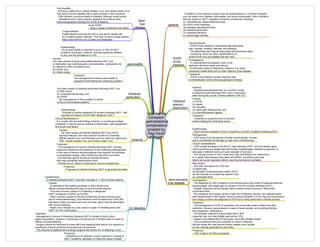 bone marrow
transplant:
gastrointestinal
complications
[created by
Paul Young
02/10/07]
general
- In addition to the common causes of acute abdominal pain in critically ill patients
such as peptic ulcer disease, pancreatitis, and acute cholecystitis, other conditions
that are unique to HSCT recipients should be considered, including:
(i) chemotherapy related abdominal pain,
(ii) GVHD of the intestines,
(iii) intestinal pseudoobstruction,
(iii) intestinal perforation,
(iv) intestinal infections,
(v) hemorrhagic enteritis.
GVHD
of the
intestine
Clinical features:
- GHVD of the intestine is associated with abdominal
pain, nausea, vomiting, diarrhea, and bleeding.
- The abdominal pain may be associated with peritoneal signs
- Commonly, there are other manifestations of
acute GVHD such as hepatitis and skin rash.
Investigations:
- A computerized tomographic scan of the
abdomen will show bowel wall edema.
- Endoscopic biopsy is diagnostic; however, it is rarely
necessary unless there are no other features of the disease.
Treatment:
- GVHD of the intestine usually responds well
to intensification of the immunosuppressive therapy
Intestinal
pseudo-
obstruction
General:
- Intestinal pseudoobstruction is a common cause
of abdominal pain following HSCT and is frequently
seen during the course of these patients in the ICU.
Causes:
(i) GVHD,
(ii) sepsis,
(iii) narcotics,
(iv) electrolyte disturbances, and
(v) chemotherapeutic agents.
Treatment:
- Treatment is supportive and is directed
toward treating the underlying cause.
enteritis
Epidemiology:
- Enteritis is another significant GI problem following HSCT, with
reported prevalence of 43% after allogeneic HSCT
Clinical Manifestations:
- It is usually mild and self-limiting; however, in a small percentage
of patients, it may be severe, leading to dehydration, with hypotension
and acute renal failure.
Causes:
- The main causes of enteritis following HSCT are GVHD,
bacterial infection, the most common of which is Clostridia
difficile enteritis, and viral infections such as rotavirus, adenovirus,
CMV, herpes simplex virus, and herpes zoster virus.
Treatment:
- The management of severe enteritis following HSCT includes
supportive measures and treatment of the underlying pathogenesis.
In the case of severe diarrhea,patients may respond to octreotide,
a somatostatin analog, which inhibits the secretory hormones.
- Anti-diarrhea agents should be avoided because
they may precipitate pseudoobstruction.
- Enteritis due to rotavirus responds to oral immunoglobulins.
Prognosis:
- Prognosis of enteritis following HSCT is generally favorable
GI bleeding
Treatment:
- Management of severe GI bleeding following HSCT is similar to that in other
patient populations. However, endoscopic procedures are of limited value in cases of
diffuse mucosal bleeding.
- Surgery should be restricted to those with focal bleeding sites that do not respond to
transfusion of blood products and endoscopic procedures.
- The outcome of patients who undergo surgical intervention for GI bleeding is poor.
Epidemiology:
- GI bleeding following HSCT has been reported in 7-18% of those patients.
Causes:
- GI bleeding in this patient population is that it tends to be
diffuse mucosal bleeding that may involve the small intestine.
- The most common cause of GI bleeding in allogeneic
HSCT recipients is GVHD (up to 60%)
- Other common causes of severe GI bleeding include mucosal injury
due to chemoradiotherapy, viral infections such as adenovirus, and CMV
that lead to deep mucosal ulcers and necrosis, which may be associated
with severe bleeding.
- Peptic ulcer disease is a rare cause of upper GI bleeding early post
HSCT (6-10% of all cases).
Prognosis:
- GI bleeding is an indicator of poor outcome in critically ill
HSCT recipients, although it is rarely the cause of death.
other
liver
disease
Viral hepatitis:
- that due to adenovirus, herpes simplex virus, and herpes zoster virus
may lead to severe hepatitis with a rapid increase in liver enzymes.
- CMV infection commonly leads to hepatitis, although rarely severe.
- Hepatitis B and C may progress, leading to liver failure when
immunosuppressive therapy for GVHD is tapered.
acute GVHD:
- rarely a cause of fulminant liver failure.
Fungal infection:
fungal infection involving the liver is rare and is usually part
of a multiple system infection. The most common fungal species
that involve the liver are Candida and Aspergillus
veno-occlusive
liver disease
Epidemiology:
- Veno-occlusive disease (VOD) is reported in 20-50% of patients following HSCT.
Pathogenesis:
- VOD arises from thrombosis of small central hepatic venules
due to endothelial cell damage by high-dose chemotherapy.
Clinical manifestations:
- VOD usually develops in the first 21 days following HSCT, and the earliest signs
of the syndrome are weight gain and tender hepatomegaly, followed by jaundice. A
decrease in bilirubin level is an early indicator of recovery.
- The clinical course of VOD varies from mild, self-limiting liver dysfunction
to a rapidly fatal disease associated with MOSF, including acute renal
failure and acute respiratory failure requiring mechanical ventilation.
Risk factors:
- The main risk factors for VOD are:
(i) patient age,
(ii) elevation of transaminases before HSCT,
(iii) the intensity of conditioning regimen, and
(iv) prolonged fever.
Investigations:
- The diagnosis of VOD is based on the clinical picture (the onset of hyperbilirubinemia,
hepatomegaly, and weight gain or ascites in the first 30 days following HSCT).
- Doppler ultrasound of the hepatic blood vessels shows reversal or diminished
portal blood flow.
- Percutaneous liver biopsy carries a high risk of bleeding. Hepatic vein catheterization
with measurement of the hepatic venous pressure gradient (10 mm Hg) and transvenous
liver biopsy confirms the diagnosis of VOD but is rarely performed in clinical practice.
Treatment:
- The management of VOD is supportive and is directed toward sodium and fluid
restriction, diuresis, paracentesis in cases of tense ascites, and avoiding infection
and hepatotoxic medications.
- Thrombolytic treatment is associated with a 30%
response rate, but case fatality approaches 10%.
- Heparin and antithrombin III have been used with variable results.
- Oral ursodeoxycholic acid (ursodiol) is useful in lowering
bilirubin levels and may prevent further hepatic injury caused
by free radicals generated by bile acids.
Prognosis:
- VOD is fatal in 25-50% of patients.
pancreatitis
Epidemiology:
- Acute pancreatitis is reported to occur in 20% of HSCT
recipients at autopsy; however, clinically significant disease
is rare, and the prevalence is 3.5%.
Causes:
The main causes of acute pancreatitis following HSCT are:
(i) medication use (cotrimoxazole, corticosteroids, cyclosporine A),
(ii) infections (CMV and adenovirus),
(iii) GVHD, and
(iv) biliary sludge
Treatment:
The management of severe pancreatitis is
supportive and treating the underlying problem.
Intestinal
perforation
The main causes of intestinal perforation following HSCT are:
(i) CMV ulcers,
(ii) corticosteroids therapy, and
(iii) GVHD
- The management of this condition is similar
to that of nontransplant patients.
 