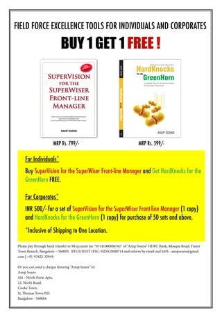 Buy 1 get 1 free !
MRP Rs. 799/- MRP Rs. 599/-
For Individuals*
Buy SuperVision for the SuperWiser Front-line Manager and ...