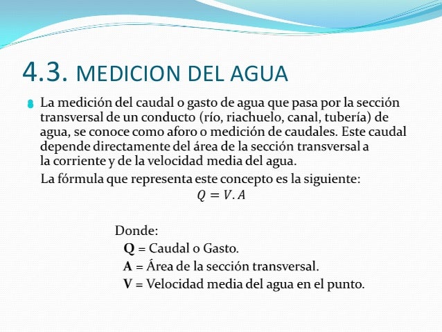 Medicion del caudal por aforo del rio
