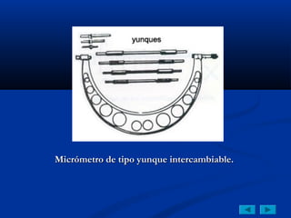 Micrómetro de tipo yunque intercambiable.
 