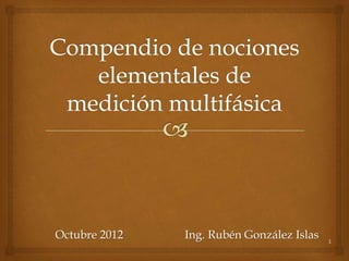 Ing. Rubén González Islas
Octubre 2012 1
 