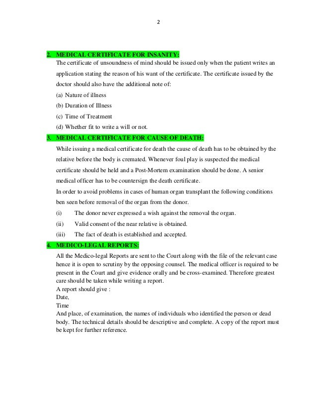 how to write a medical certificate