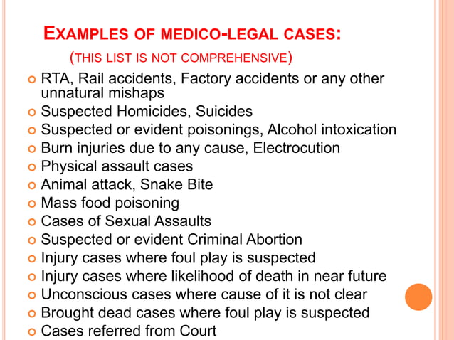 Medico –legal issues | PPTX | First Aid | Injuries