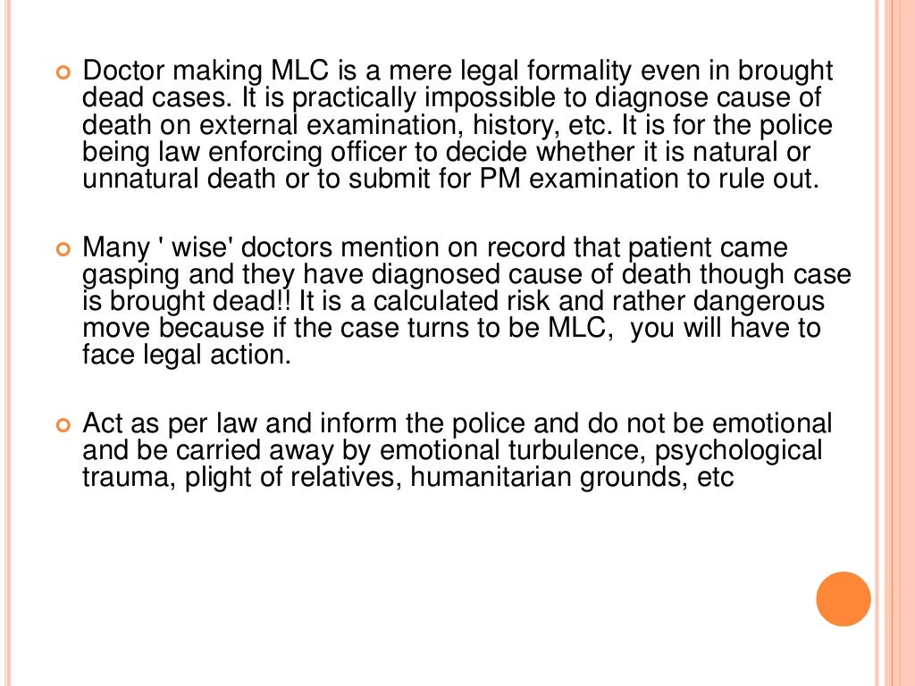 Medico legal issues