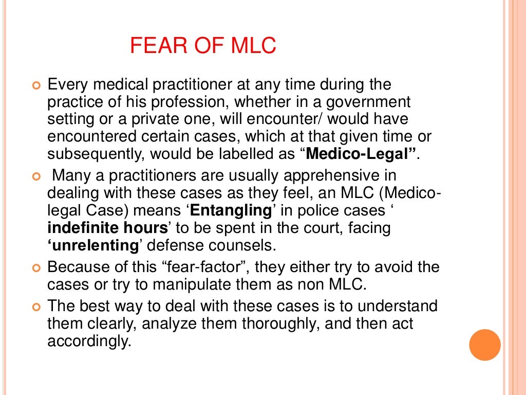 Medico legal issues
