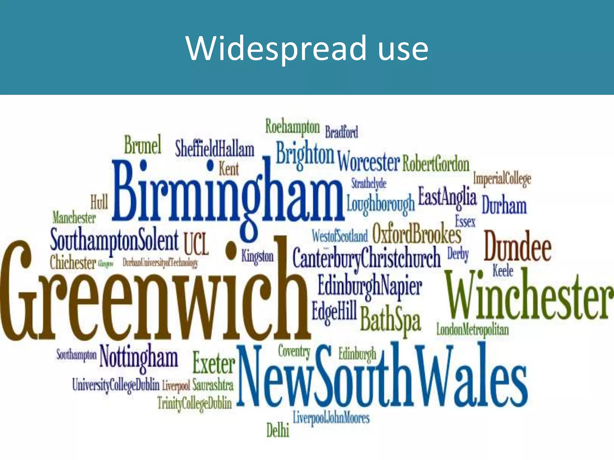 Growth of TESTAWidespread use
 
