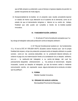 Medida cautelar de amparo