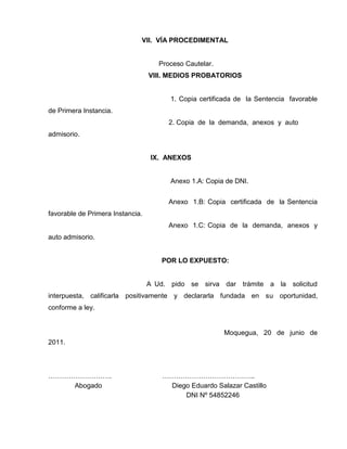 Medida cautelar de amparo