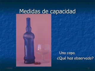 Medidas de capacidad Una copa. ¿Qué has observado? 