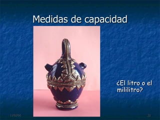 Medidas de capacidad ¿El litro o el mililitro? 